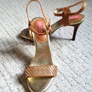 Isaac Mizrahi Gold Heels